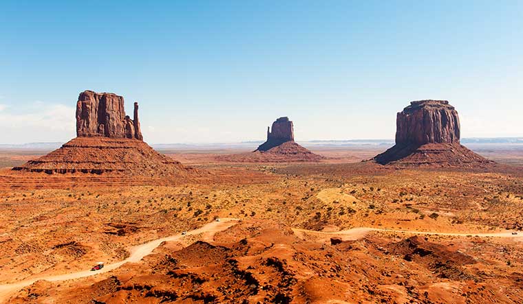 Das Monument Valley an der Grenze des US-Bundesstaates Utah zu Arizona.